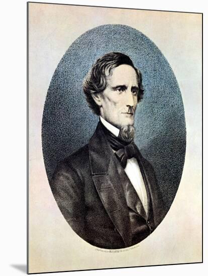 Jefferson Davis, President of the Confederate (Southern) States-Thomas Hicks-Mounted Giclee Print