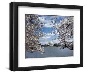 Jefferson Memorial with cherry blossoms, Washington, D.C. - Vintage Style Photo Tint Variant-Carol Highsmith-Framed Art Print
