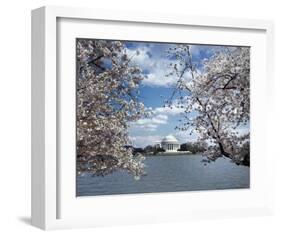 Jefferson Memorial with cherry blossoms, Washington, D.C. - Vintage Style Photo Tint Variant-Carol Highsmith-Framed Art Print