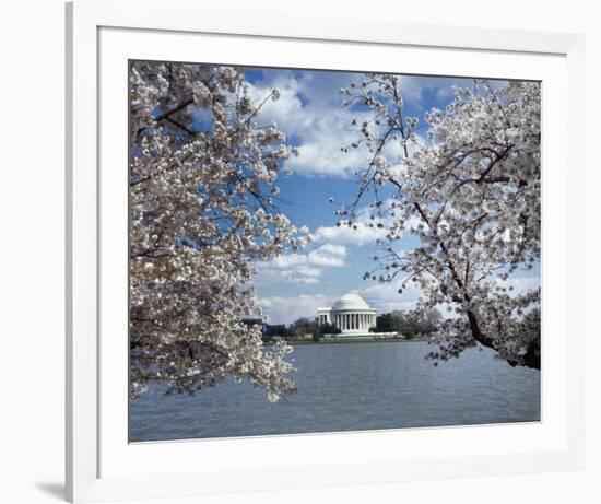 Jefferson Memorial with cherry blossoms, Washington, D.C. - Vintage Style Photo Tint Variant-Carol Highsmith-Framed Art Print