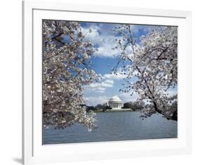 Jefferson Memorial with cherry blossoms, Washington, D.C. - Vintage Style Photo Tint Variant-Carol Highsmith-Framed Art Print