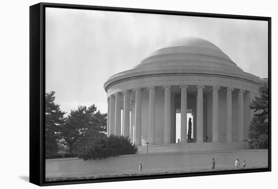 Jefferson Memorial with Profile of Statue of Jefferson-GE Kidder Smith-Framed Stretched Canvas