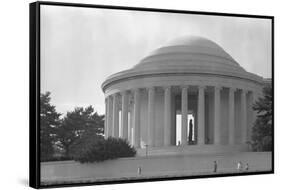 Jefferson Memorial with Profile of Statue of Jefferson-GE Kidder Smith-Framed Stretched Canvas