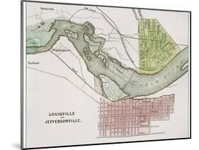 Jeffersonville, Indiana: Map-null-Mounted Giclee Print