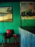 Interior of Bar with Mermaid Mural, Tela, Honduras-Jeffrey Becom-Framed Stretched Canvas