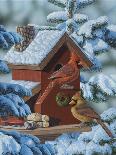 Snow Cardinals-Jeffrey Hoff-Giclee Print