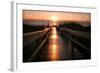 Jekyll Island, Georgia - Beach Boardwalk Sunrise-Lantern Press-Framed Art Print