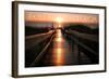 Jekyll Island, Georgia - Beach Boardwalk Sunrise-Lantern Press-Framed Art Print