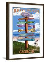 Jekyll Island, Georgia - Sign Destinations-Lantern Press-Framed Art Print