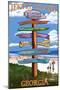 Jekyll Island, Georgia - Sign Destinations-Lantern Press-Mounted Art Print