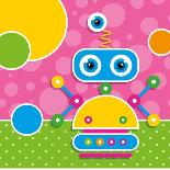 Cute Robot Greeting Card-Jelena Z-Mounted Art Print