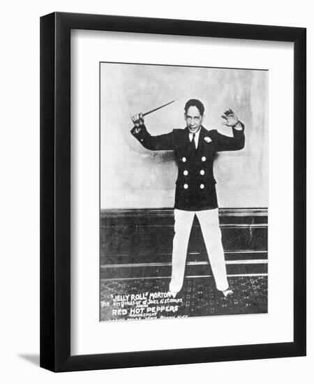 'Jelly Roll' Morton (1890-1941) (B/W Photo)-American Photographer-Framed Giclee Print