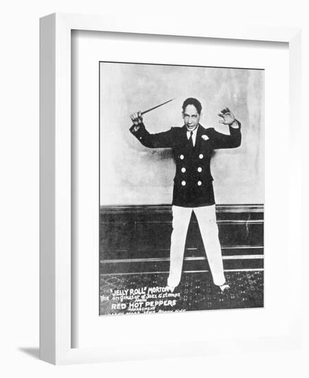 'Jelly Roll' Morton (1890-1941) (B/W Photo)-American Photographer-Framed Giclee Print