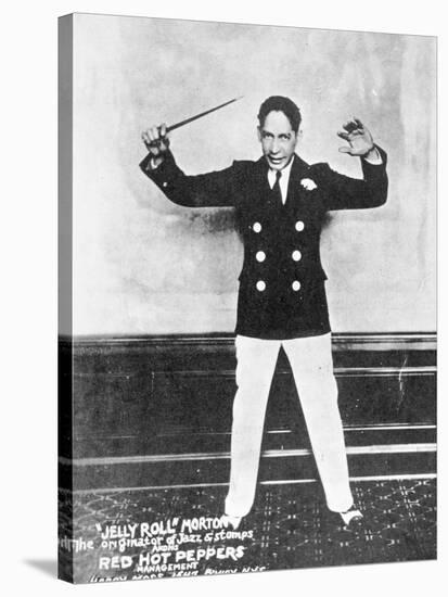 'Jelly Roll' Morton (1890-1941) (B/W Photo)-American Photographer-Stretched Canvas