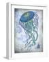 Jellyfish On image of Nautical Map-Fab Funky-Framed Art Print