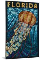 Jellyfish Paper Mosaic - Florida-Lantern Press-Mounted Art Print