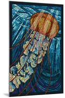 Jellyfish - Paper Mosaic-Lantern Press-Mounted Art Print