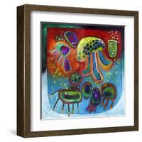 Jellyfish Party-Susse Volander-Framed Art Print