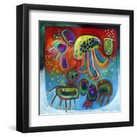 Jellyfish Party-Susse Volander-Framed Art Print