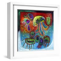 Jellyfish Party-Susse Volander-Framed Art Print