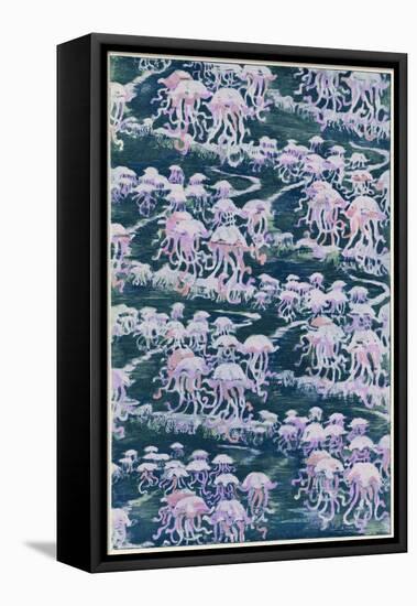 Jellyfish, Pink Design-null-Framed Stretched Canvas