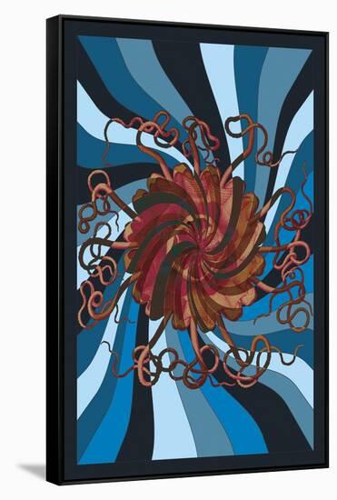 Jellyfish: Psychedelic Jellyfish-Ernst Haeckel-Framed Stretched Canvas