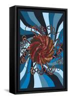 Jellyfish: Psychedelic Jellyfish-Ernst Haeckel-Framed Stretched Canvas