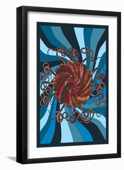 Jellyfish: Psychedelic Jellyfish-Ernst Haeckel-Framed Art Print