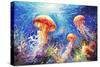 Jellyfish Serenade-Leon Devenice-Stretched Canvas