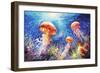 Jellyfish Serenade-Leon Devenice-Framed Art Print