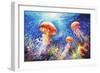 Jellyfish Serenade-Leon Devenice-Framed Art Print