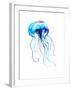 Jellyfish Watercolor Illustration. Medusa Painting Isolated on White Background, Colorful Tattoo De-Anna Kutukova-Framed Art Print