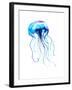 Jellyfish Watercolor Illustration. Medusa Painting Isolated on White Background, Colorful Tattoo De-Anna Kutukova-Framed Art Print