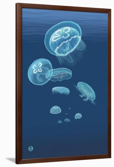 Jellyfish-Lantern Press-Framed Art Print