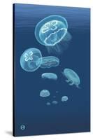 Jellyfish-Lantern Press-Stretched Canvas