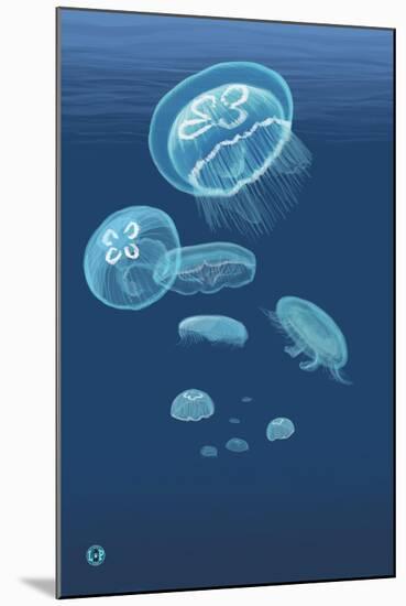 Jellyfish-Lantern Press-Mounted Art Print