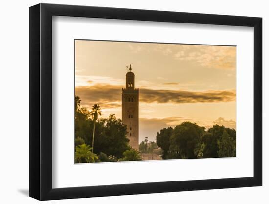 Jemaa El-Fnaa and Minaret of Koutoubia Mosque, Marrakesh, Morocco-Nico Tondini-Framed Photographic Print