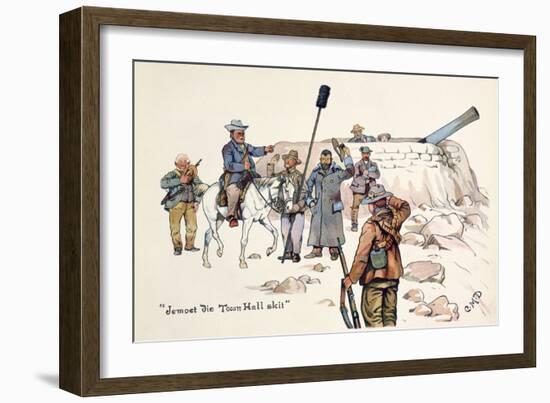 Jemoet Die Town Hall Skit, from 'The Leaguer of Ladysmith', 1900 (Colour Litho)-Captain Clive Dixon-Framed Giclee Print