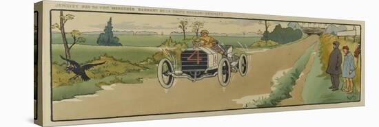 Jenatzy sur sa voiture Mercedes gagnant de la coupe Gordon- Bennett-null-Stretched Canvas