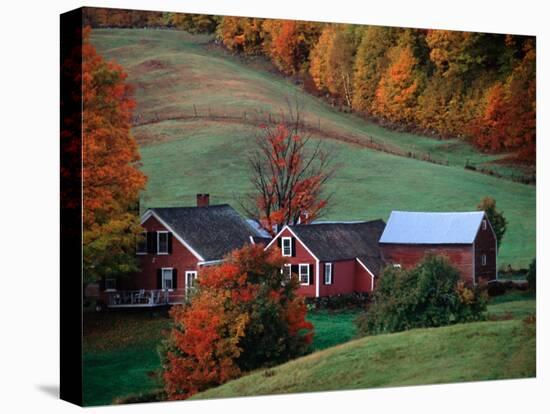 Jenne Farm in the Fall, near Woodstock, Vermont, USA-Charles Sleicher-Stretched Canvas