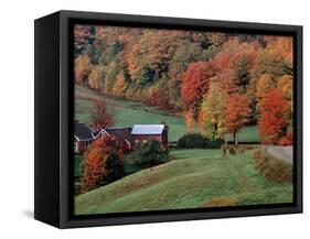 Jenne Farm in the Fall, near Woodstock, Vermont, USA-Charles Sleicher-Framed Stretched Canvas