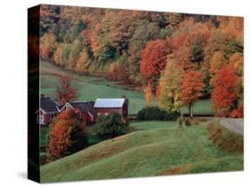 Jenne Farm in the Fall, near Woodstock, Vermont, USA-Charles Sleicher-Stretched Canvas