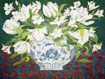 Red and White Geraniums in Pots, 2013-Jennifer Abbott-Giclee Print
