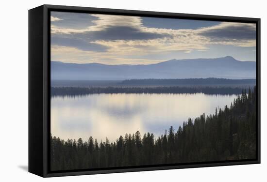 Jenny Lake from Inspiration Point on a Hazy Autumn (Fall) Day, Grand Teton National Park, Wyoming-Eleanor Scriven-Framed Stretched Canvas