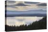 Jenny Lake from Inspiration Point on a Hazy Autumn (Fall) Day, Grand Teton National Park, Wyoming-Eleanor Scriven-Stretched Canvas