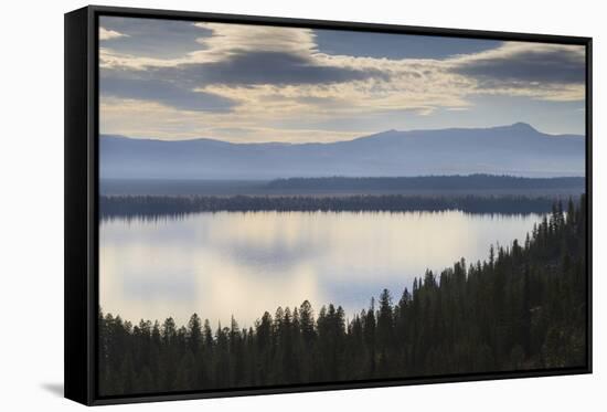 Jenny Lake from Inspiration Point on a Hazy Autumn (Fall) Day, Grand Teton National Park, Wyoming-Eleanor Scriven-Framed Stretched Canvas