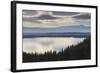 Jenny Lake from Inspiration Point on a Hazy Autumn (Fall) Day, Grand Teton National Park, Wyoming-Eleanor Scriven-Framed Photographic Print
