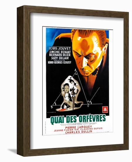 JENNY LAMOUR, (aka QUAI DES ORFEVRES), French poster, Louis Jouvet, 1947-null-Framed Art Print