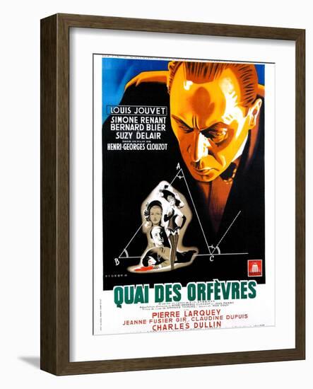 JENNY LAMOUR, (aka QUAI DES ORFEVRES), French poster, Louis Jouvet, 1947-null-Framed Art Print