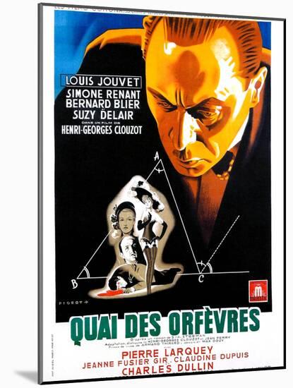 JENNY LAMOUR, (aka QUAI DES ORFEVRES), French poster, Louis Jouvet, 1947-null-Mounted Art Print